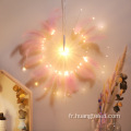 Poies de la lampe Décoration Fluffy Feathers Fairy Copper